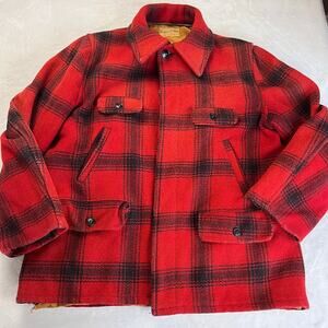 Richman Brothers Sportswear Vintage Wool Red Plaid Hunting Jacket men’s sz Large